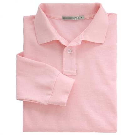 粉色秋裝商務polo衫