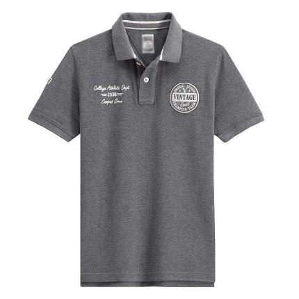 【定制】花灰色時(shí)尚T恤衫男士短袖POLO衫設(shè)計(jì)定做