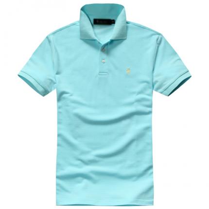 水藍(lán)色經(jīng)典POLO衫 純棉POLO款訂制加工