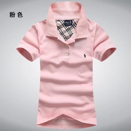 【定制】粉紅色女士POLO衫，時(shí)尚款式加工設(shè)計(jì)