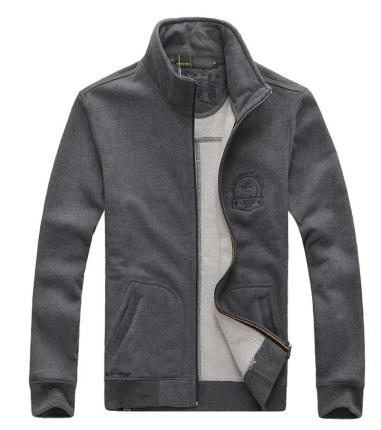 花灰色豎領(lǐng)開(kāi)衫衛(wèi)衣，時(shí)尚經(jīng)典款