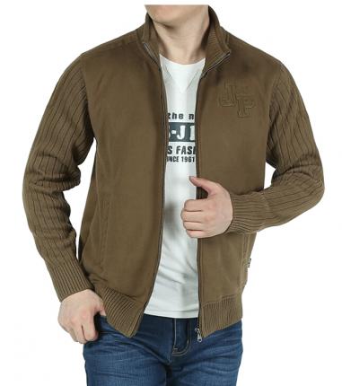 時(shí)尚休閑棕色開(kāi)衫衛(wèi)衣